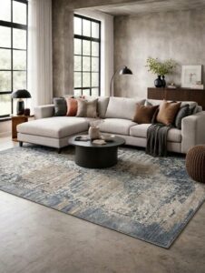 Vintage TPR 11108 Eskitme Desen Halı Makinede Yıkanabilir Kaymaz Dokuma Tabanlı Özel Ölçü