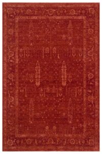 Shıraz Shr 03 Red Vintage Eskitme Desenli Modern Yumuşak Dokulu Makine Halısı